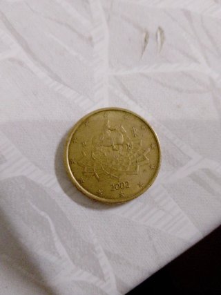 Moneda 50 céntimos Italia 2002