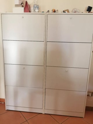 Set di 2 Scarpiere Bianche (divise, non unite)