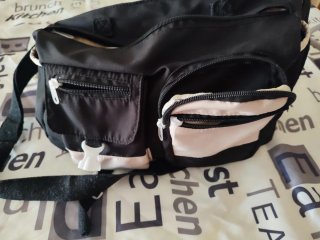 Bolso grande de tela negro