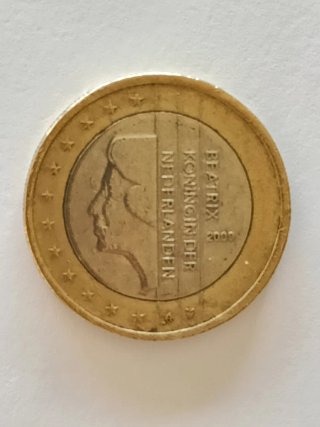Moneda 1 Euro Holanda 2000 con error