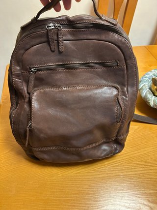Mochila de Piel Auténtica Marrón