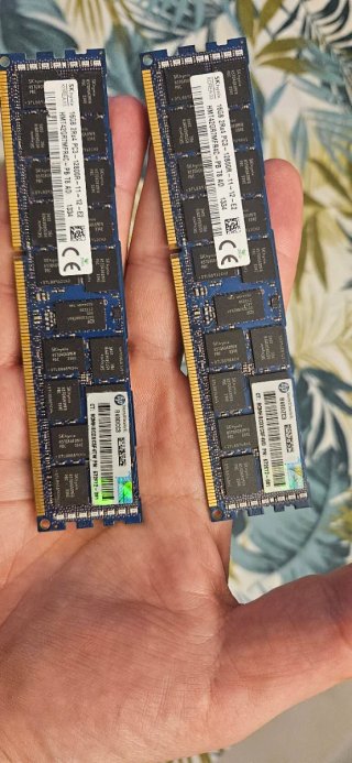 2 Módulos RAM DDR3 16GB HP para Servidor