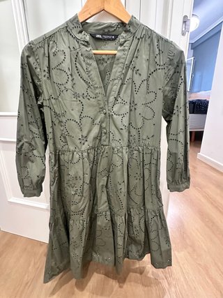 Vestido camisero corto Zara verde