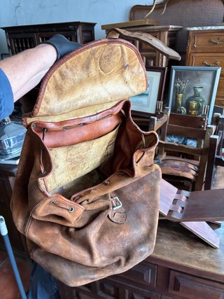 Morral de Caza de Cuero Antiguo