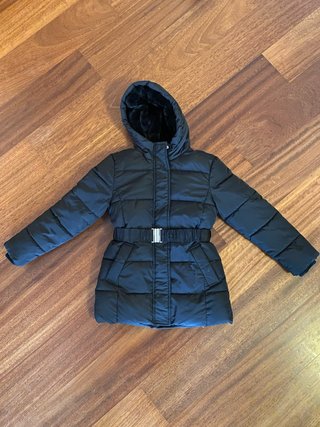 Chaqueta Acolchada Negra con Capucha (7-10 años)