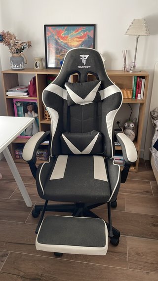 Silla Gaming Tempest Gris y Blanca