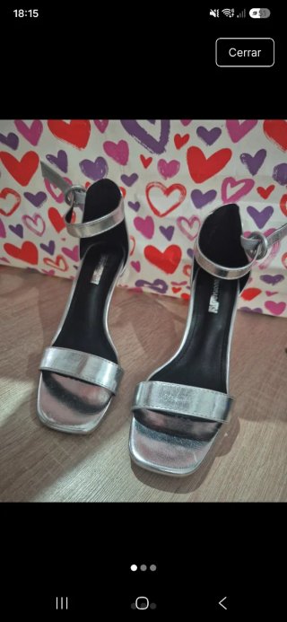 Zapatos de tacón plateados Buonarroti