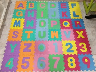 Tapete Puzzle de Goma EVA con Letras y Números