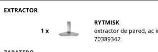 Campana extractora de pared IKEA RYTMIK