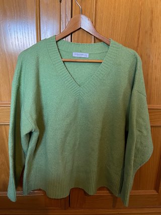 Jersey Cuello Pico Stradivarius Verde