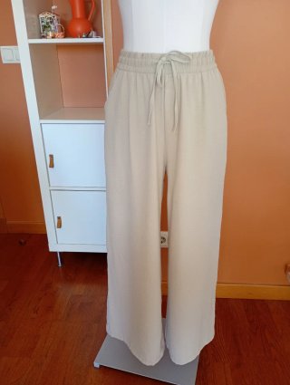Pantalón Ancho Beige Talla S