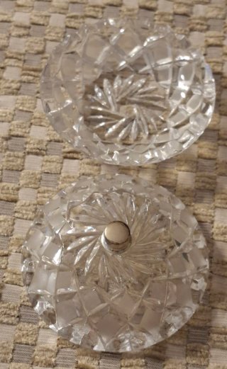 Joyero de Cristal Tallado y Plata