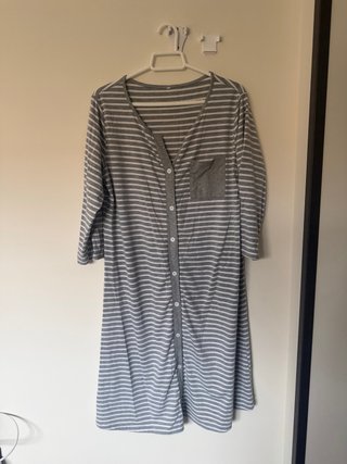 2 Pijamas Camisón Rayas Gris y Blanco