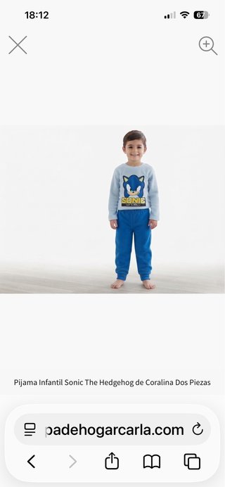 Pijama Infantil Sonic de Coralina