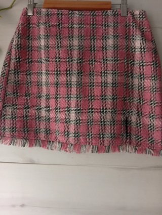 Falda de cuadros rosa