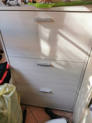 Scarpiera in legno beige