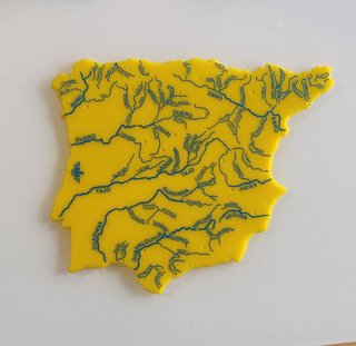 Plantilla de ríos de España años 70