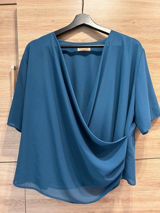Blusa Bimani Azul Petróleo Pantalón a juego