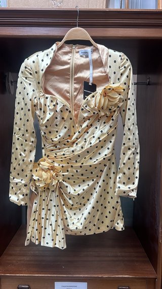 Vestido fiesta talla M amarillo con lunares