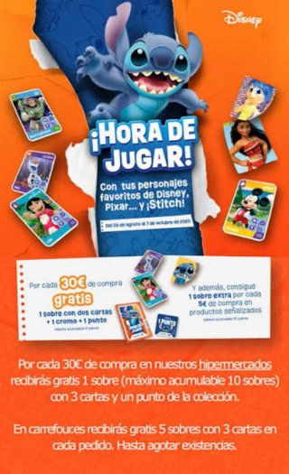 Cartas y Pegatinas Disney Hora de Jugar Carrefour