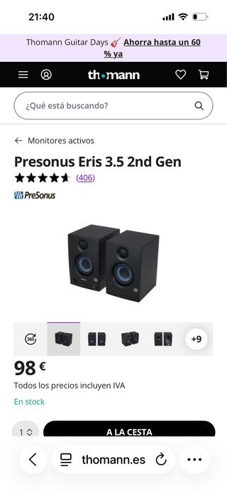 Altavoces Presonus Eris 3.5 2nd Gen