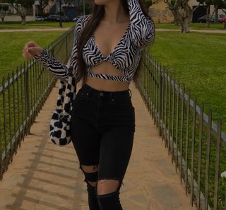 Crop top estampado cebra