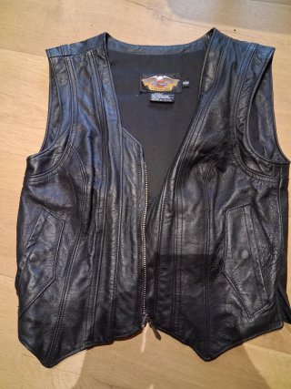 Chaleco de piel Harley-Davidson Negro