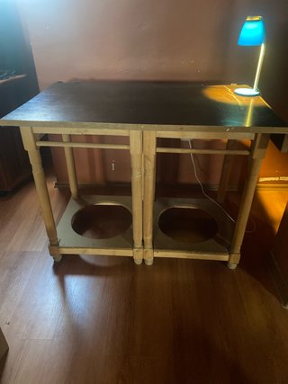Base para mesa de madera para 2 braseros.