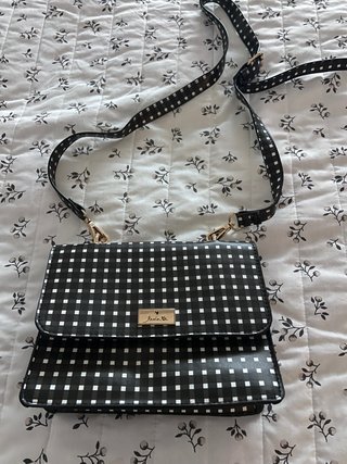Bolso  lucia be Vichy Negro y Blanco