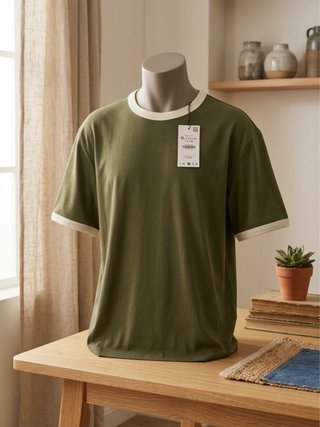 Camiseta Zara Verde Talla XL