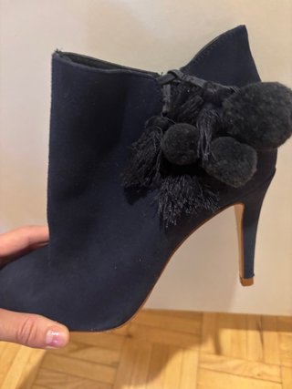 Botines Azul Oscuro Antelina Talla 39