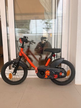 Bicicleta Infantil Btwin Naranja y Negra