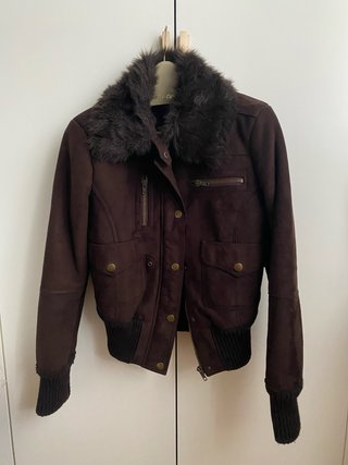 Abrigo Bomber de Ante Marrón