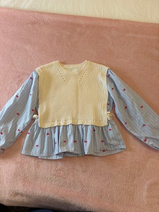 Blusa con Chaleco de Punto para Niña de zara tall6