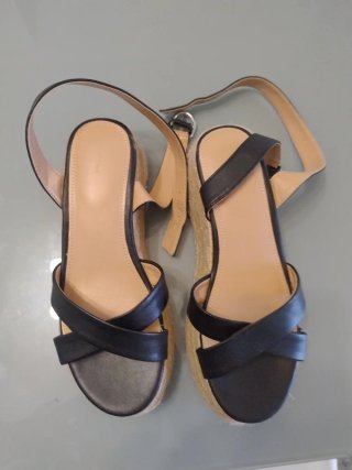 Sandalias Plataforma Negras Talla 36
