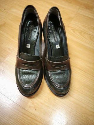 Zapatos Salón Alberto Fermani Marrón y Verde