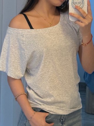 Camiseta Gris de Manga Corta