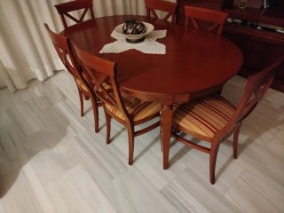 Mesa de Haya con 6 Sillas