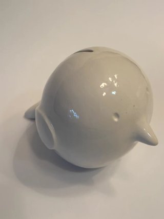 Hucha de Pájaro Artesanal Blanca