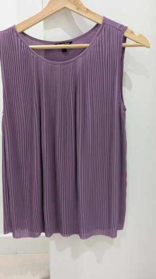 Top plisado Massimo Dutti morado