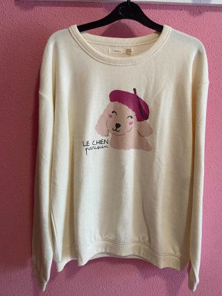 Jersey Blanco Sfera con Estampado de Perro