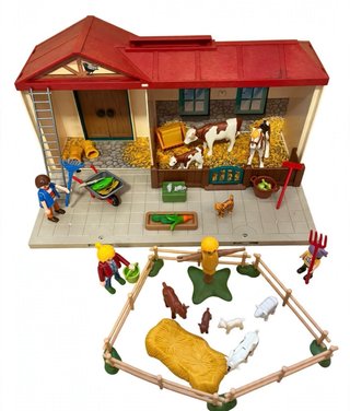 Playmobil Granja 5222 Establo Maletín + Cercado +