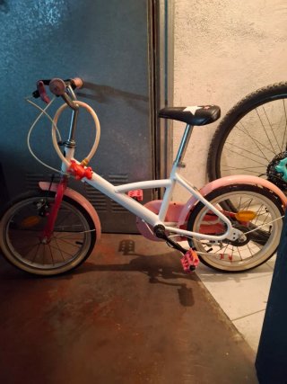 Bicicleta Infantil Blanca y Rosa