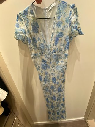 Vestido Mango Floral Azul