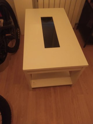 Mesa de salón elevable blanca