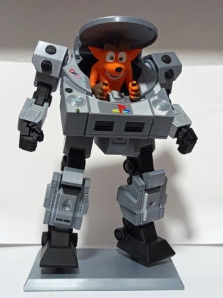 Figura Robot Console Retro con Personaggio