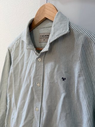 Camisa Silbon Rayas Verdes Talla M