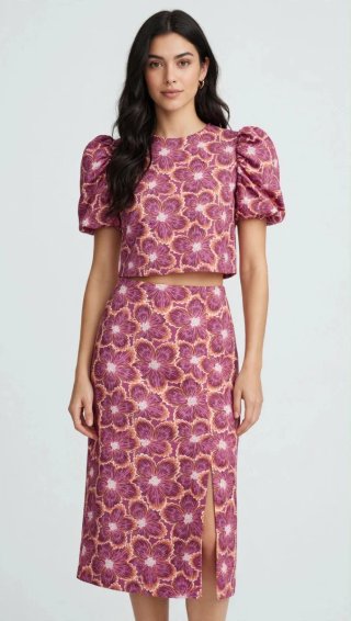 Conjunto de dos piezas estampado floral