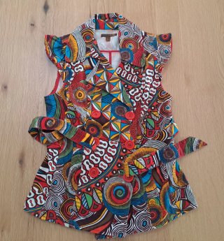 Chaleco Estampado Geométrico-Étnico