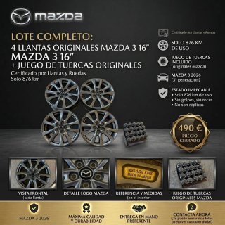 4 Llantas Originales Mazda 3 16 + Tuercas